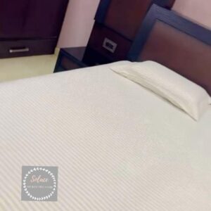 Premium Beige Brown stripes hosiery bedsheet with same pillow covers