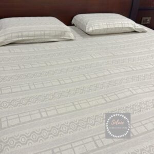 Premium Grey printed hosiery bedsheet with same pillow covers