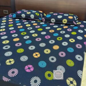 Classic Black floral printed bedsheet with same pillow covers