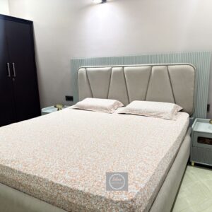 Signature Elegant printed pure cotton hosiery stretchable fabric bedsheet with same pillow covers