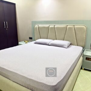 Premium Pastel Purple pure cotton hosiery stretchable fabric bedsheet with same pillow covers