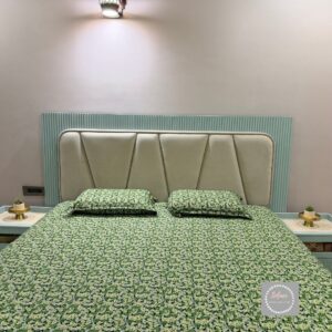 Signature printed green floral pure cotton hosiery bedsheet