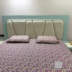 Signature printed pink floral pure cotton hosiery fitted bedsheet