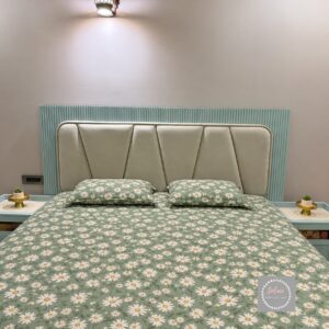 Premium green floral pure cotton hosiery bedsheet