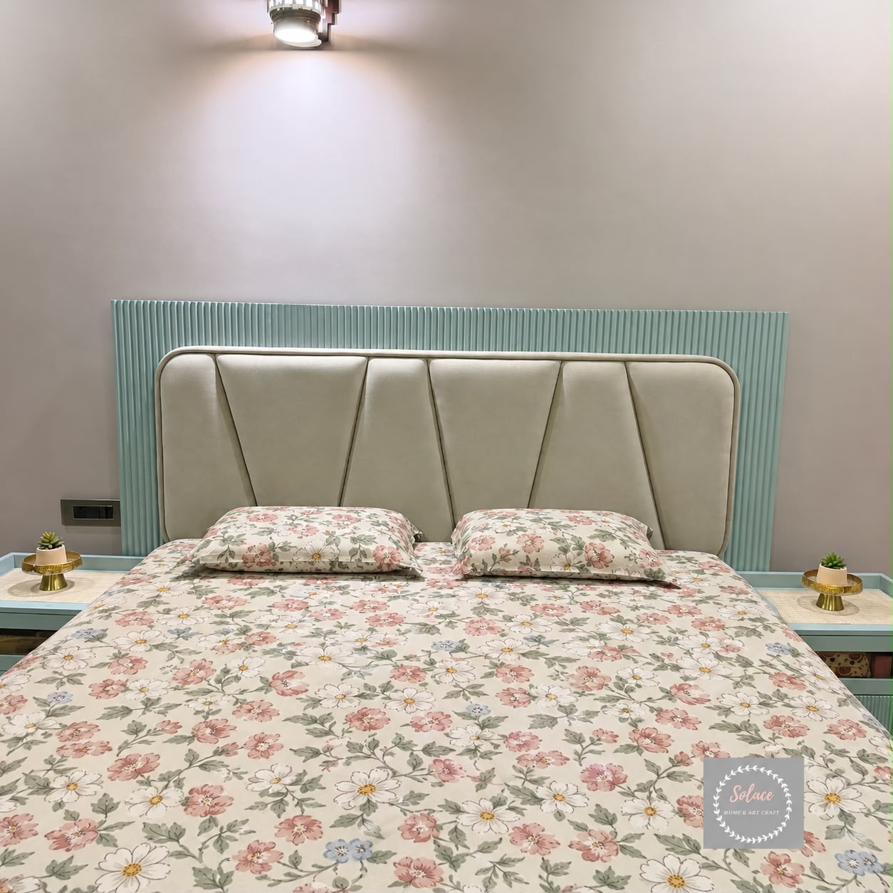 Premium printed white floral pure cotton hosiery bedsheet