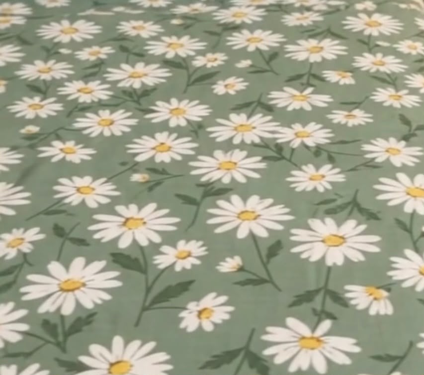 Premium green floral pure cotton hosiery bedsheet - Image 2